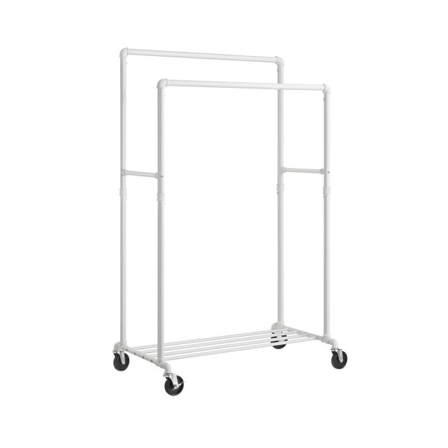 Riidestange ratastel 100 x 59 x 162 cm valge