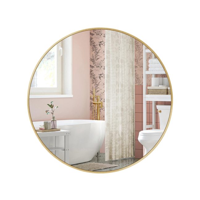 Ümmargune peegel 61 cm kuldne