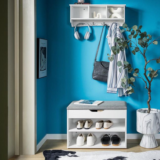 Esikupink jalatsiriiul 60 cm valge