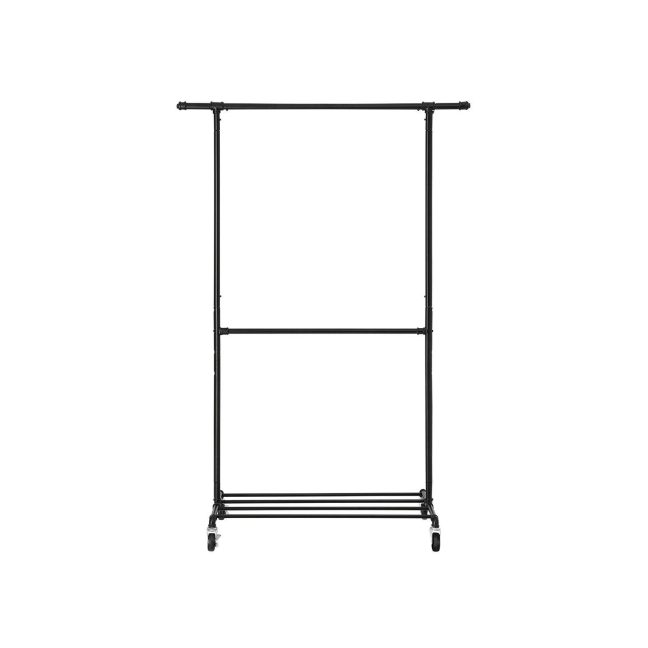 Metallist riidestange 130 x 49 x 198cm must