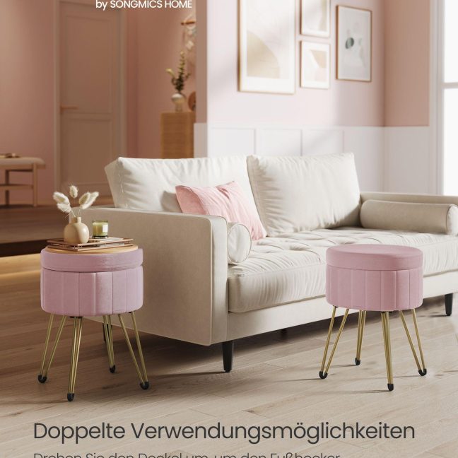 Taburet panipaigaga roosa