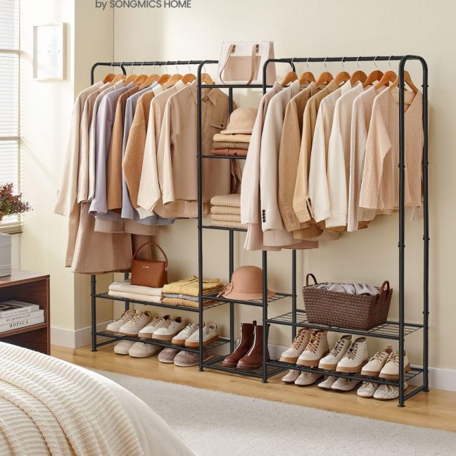 Garderoob riietele 29 x 183 x 159 cm must