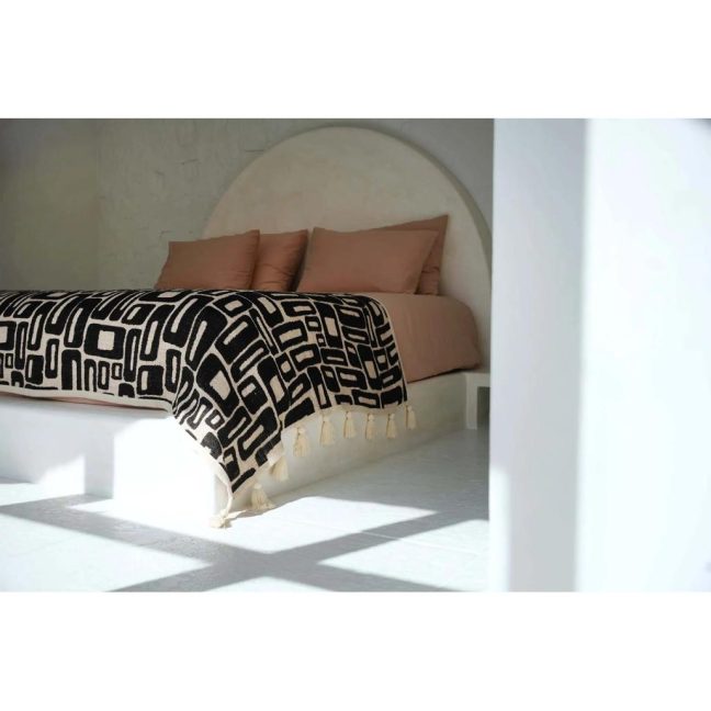 Puuvillane päevatekk 240 x 128 cm must