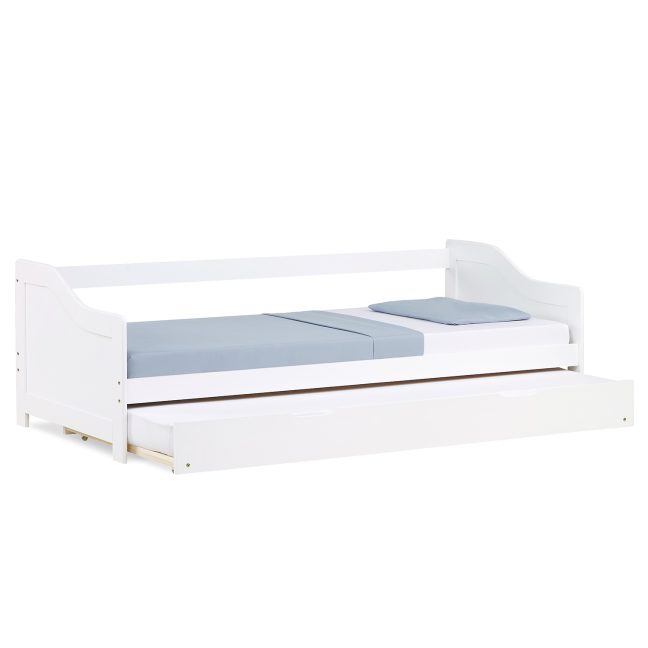 Lastevoodi pesukastiga 90x200 cm valge
