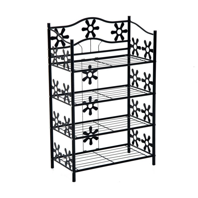 Metallist lillealus 59.5x30x92 cm Must