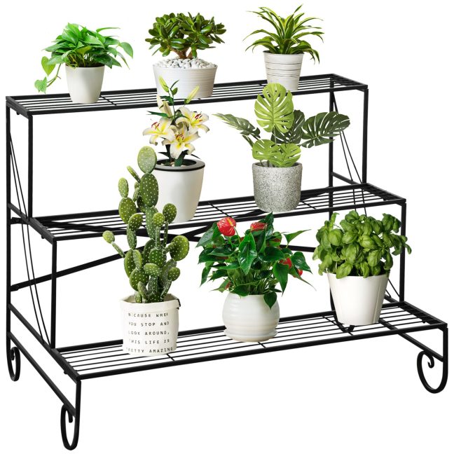Metallist lillealus 95x63x72 cm Must
