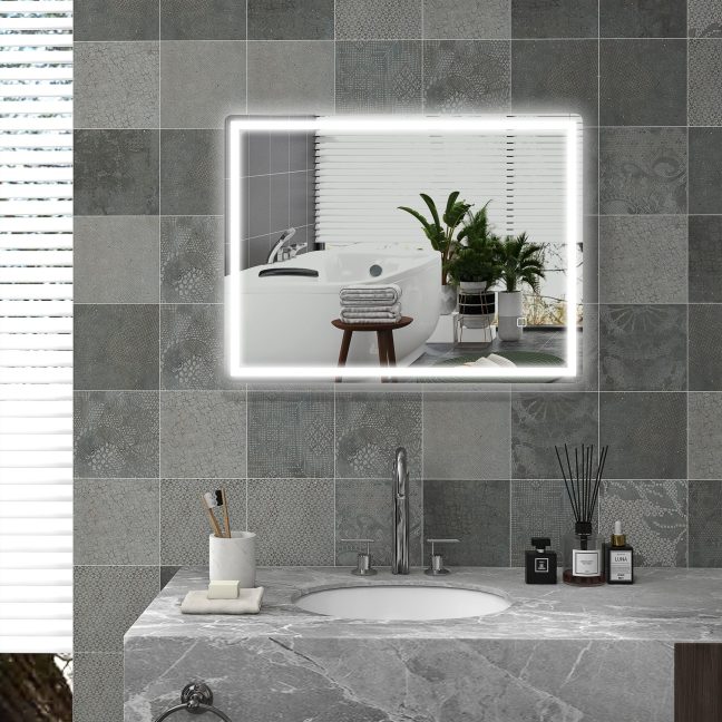 Led valgustusega peegel 60x80 cm Valge