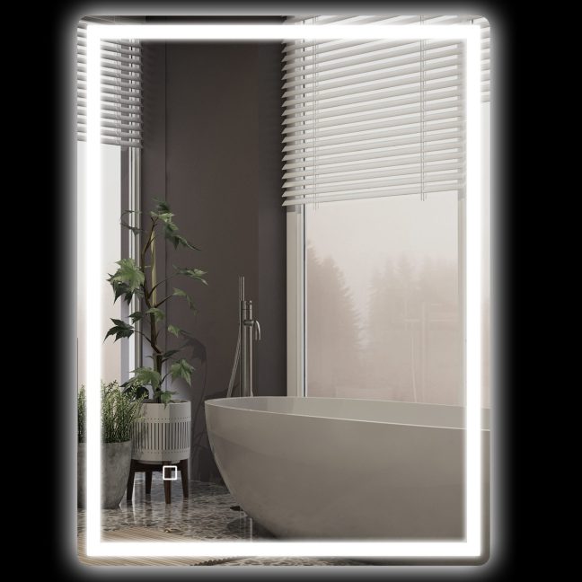 Led valgustusega peegel 60x80 cm Valge