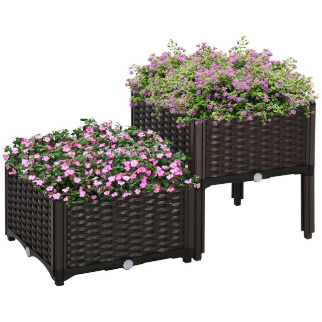 Lillekast jalgadel 80x40x44 cm Tumepruun