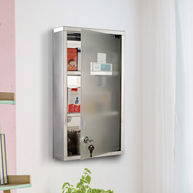 Vannitoakapp seinale 25x12x48 Hõbe