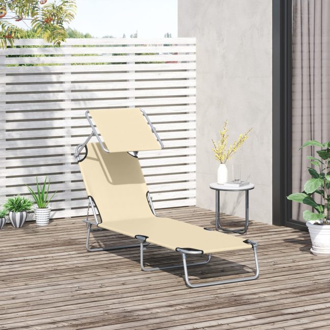 Lamamistool terrassile 187x58 cm Beež