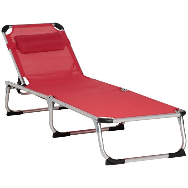 Lamamistool terrassile 165x60x76 Punane