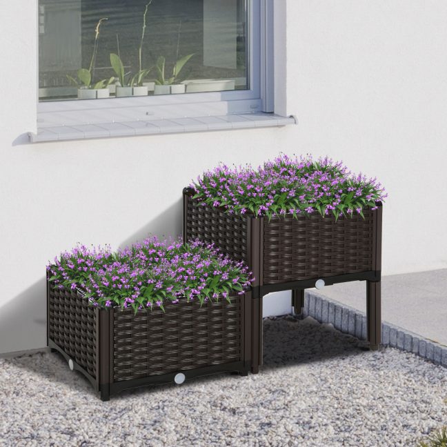 Lillekast jalgadel 80x40x44 cm Tumepruun