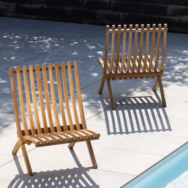 Puidust aiatoolid 2 tk Kenya Sissor 63x85x73