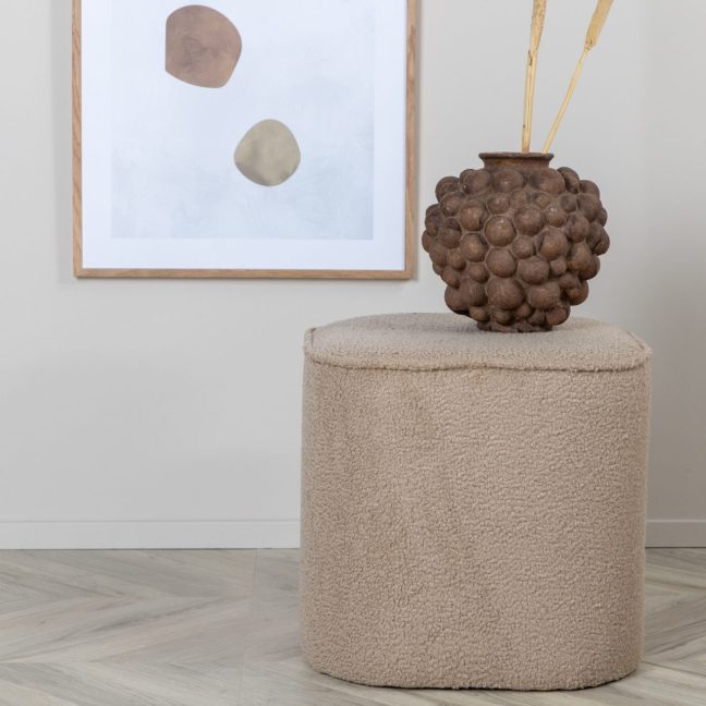 Tumba Puff Teddy 41x44 cm Beež