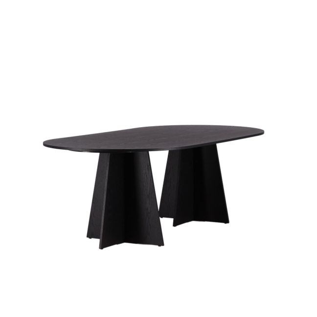 Ovaalne söögilaud Bootcut 115x230 cm Must
