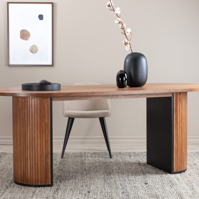 Ovaalne söögilaud Bianca 75x200x90 cm Pähkel