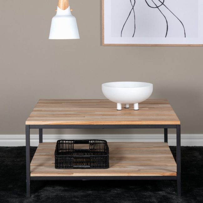 Puidust diivanilaud Cirebon 80x80x40 Looduslik