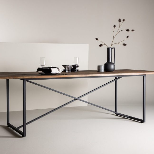 Söögilaud Padang 250x100x76 cm Must