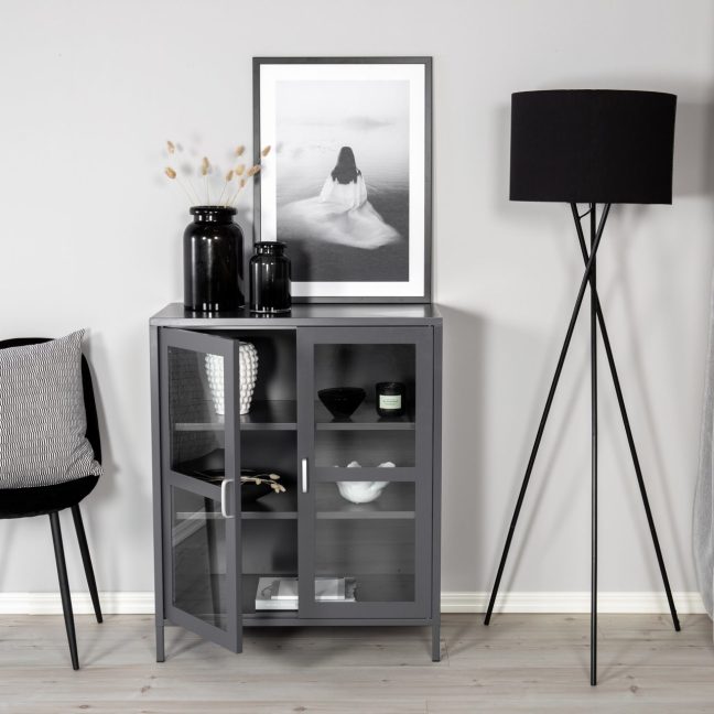 Klaasustega kapp Acero 80x97 Helehall