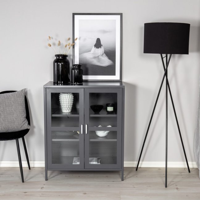 Klaasustega kapp Acero 80x97 Helehall