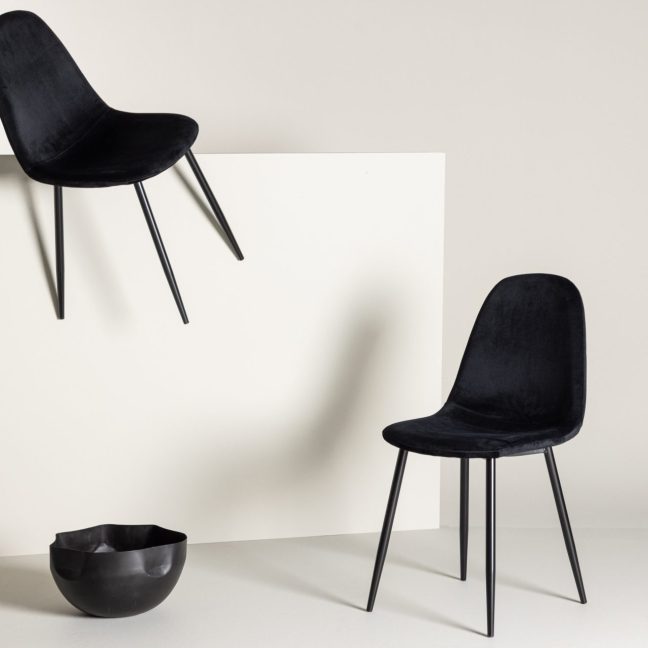 Söögitoolid Polar 2tk 53x88x46 cm Must