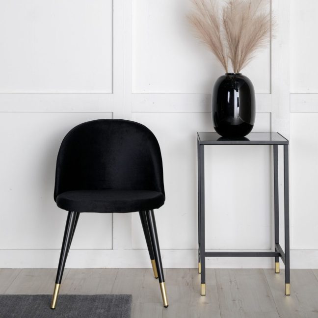 Söögitoolid samet 2tk 57x50x77 cm Must