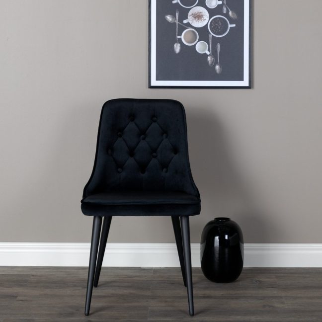 Söögitool 2tk 66x50x89 cm must