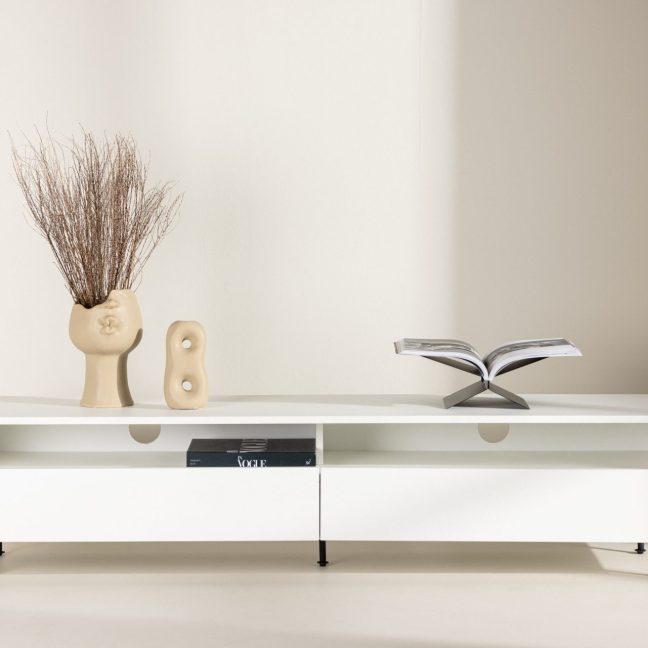 TV alus Navarra 180x40 cm Valge