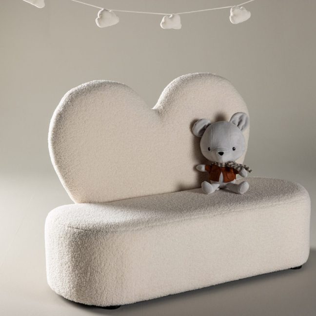 Laste lilleline diivan Teddy 99x36 Valge