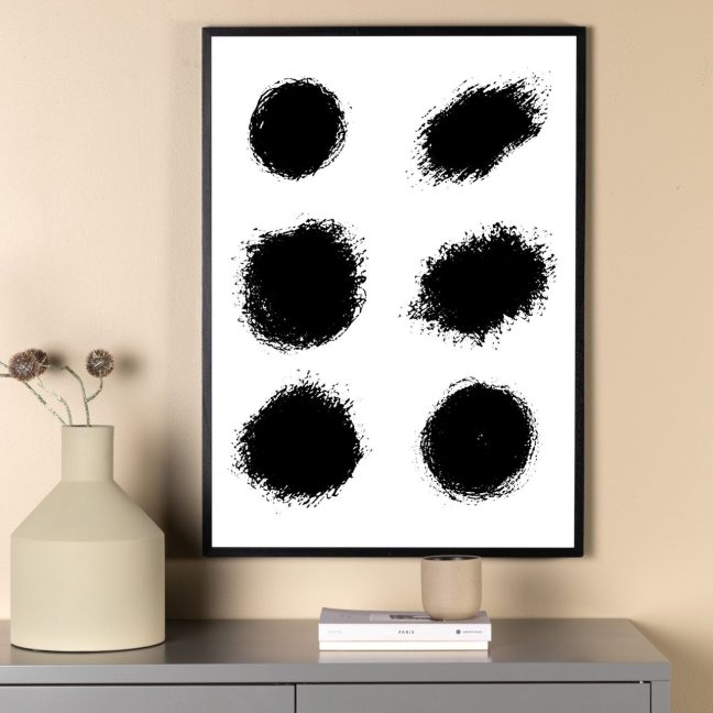 Seinapilt Täpid 21x30 cm Valge