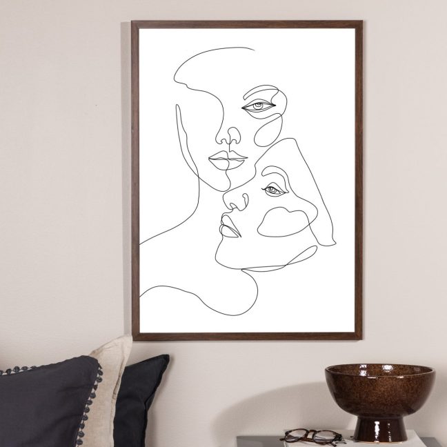 Seinapilt Näod 70x100 cm Valge