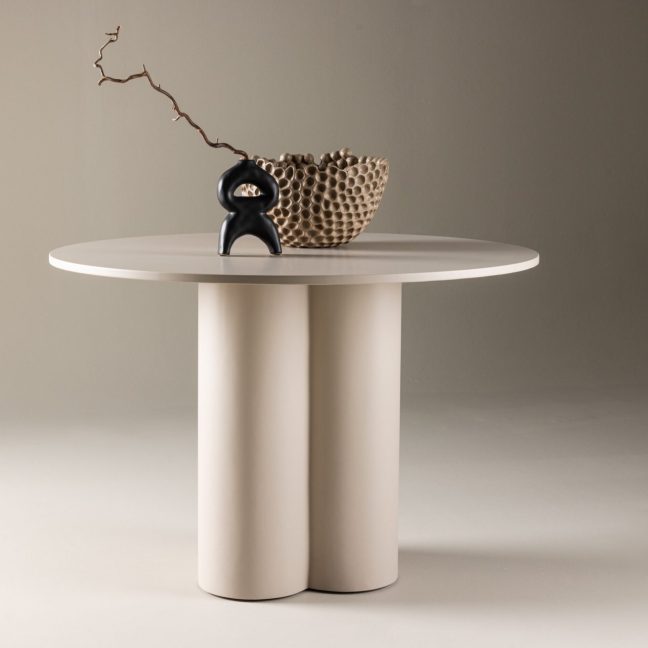 Ümar söögilaud Olivia ⌀110 cm Beež