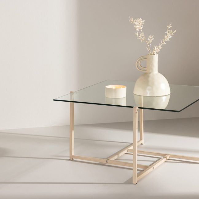 Klaasist diivanilaud Hübriid 80x80 cm