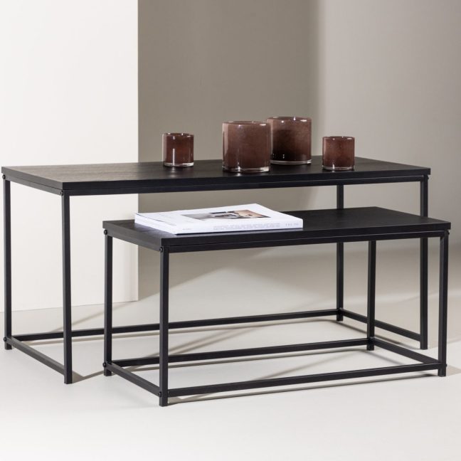 Diivanilaud must Mallan Staal 100x43 cm