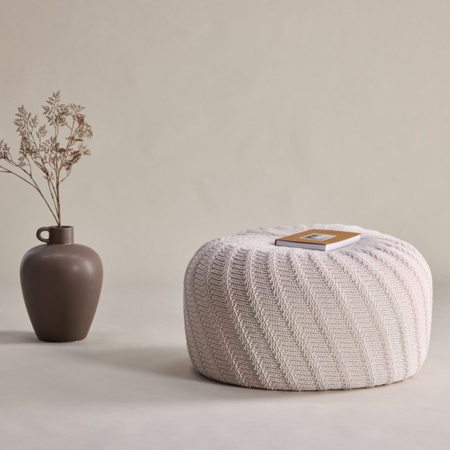 Punutud tumba Ted 60 cm Valge