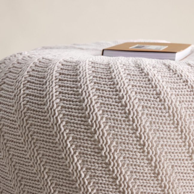 Punutud tumba Ted 60 cm Valge