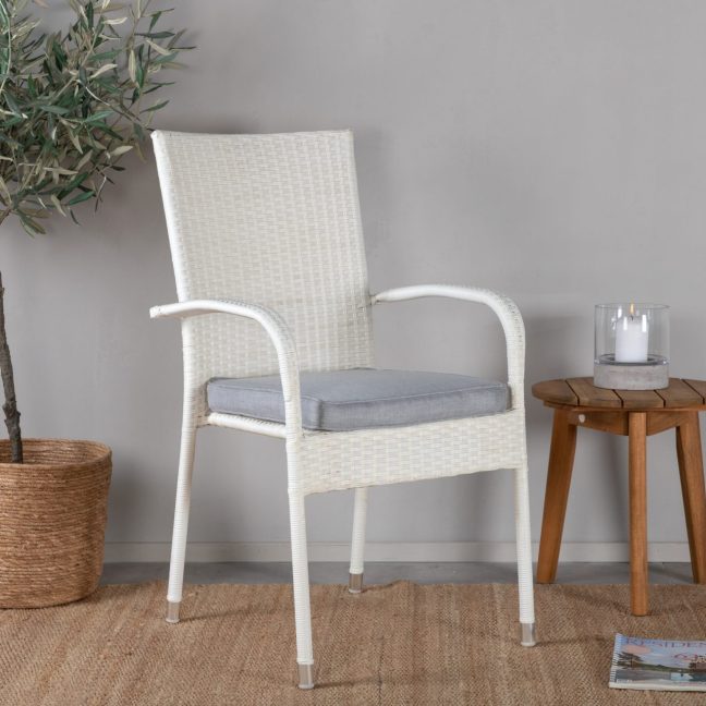 Punutud aiatoolid Anna 64x55x95 Valge