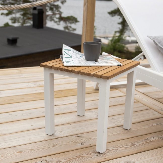 Madal aialaud 40x40 cm Valge Tiik