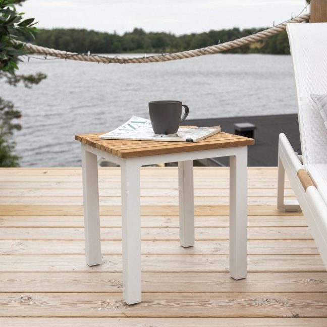 Madal aialaud 40x40 cm Valge Tiik