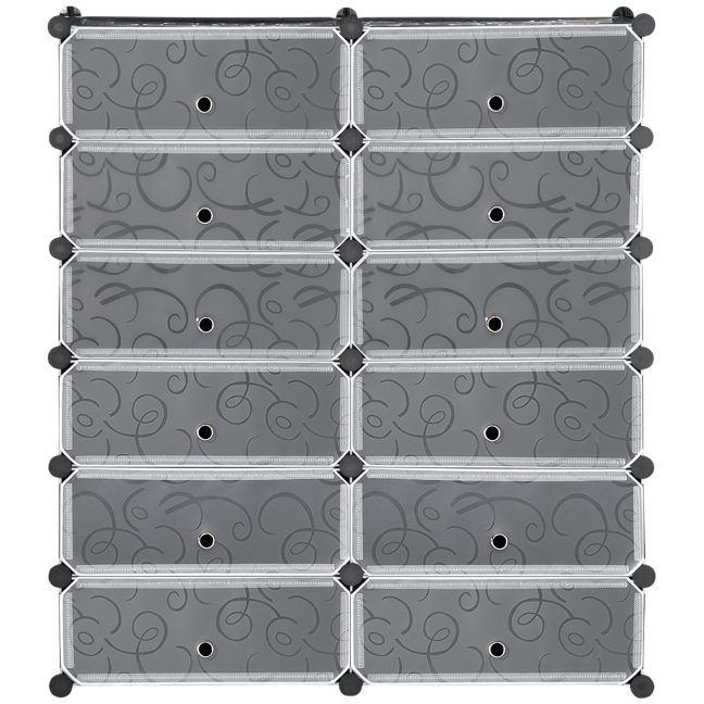 Jalatsikarp kuubik 94x37x108 cm Must