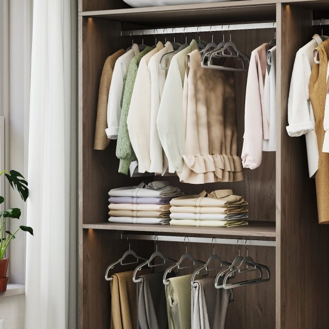 Riidepuu 50 tk 42 x 21.5 cm Helehall tumehall