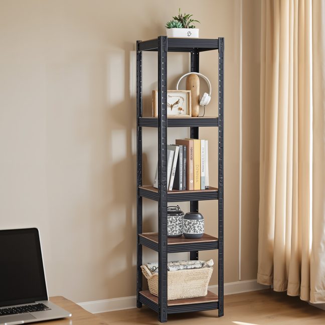 Metallist laoriiul 30x75x150 cm Vintage pruun-must