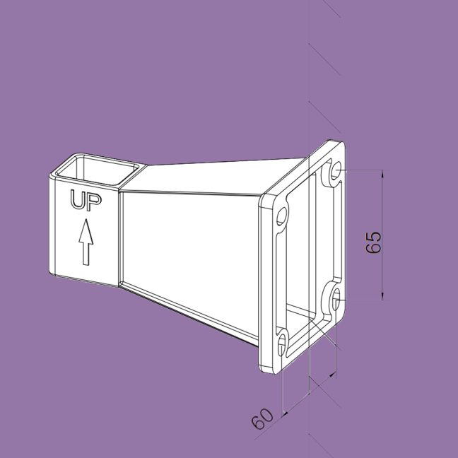 Seinakinnitus markiisile 9 x 8 x 13 cm hall