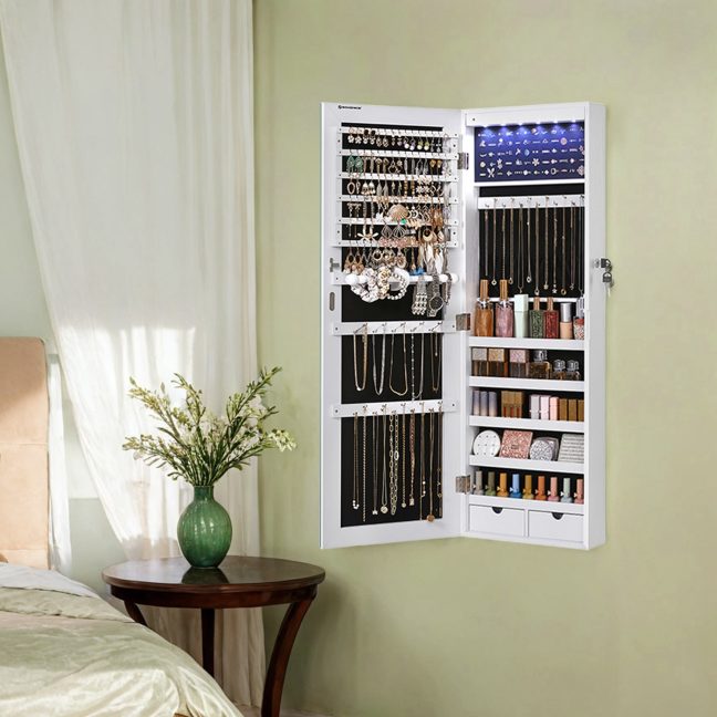 Peegliga ehtekapp 37 x 9.3 x 108 cm Valge