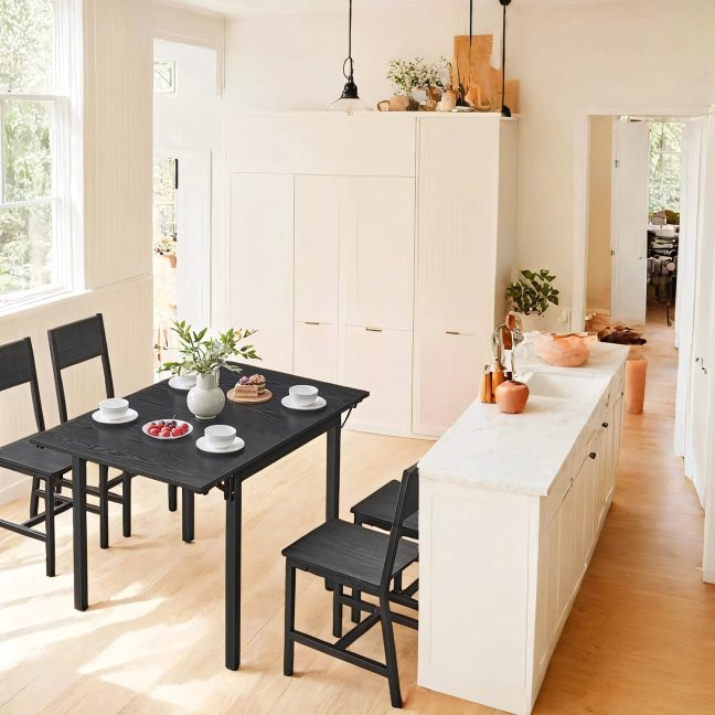 Pikendatav söögilaud 78 x 120 x 76.2 must