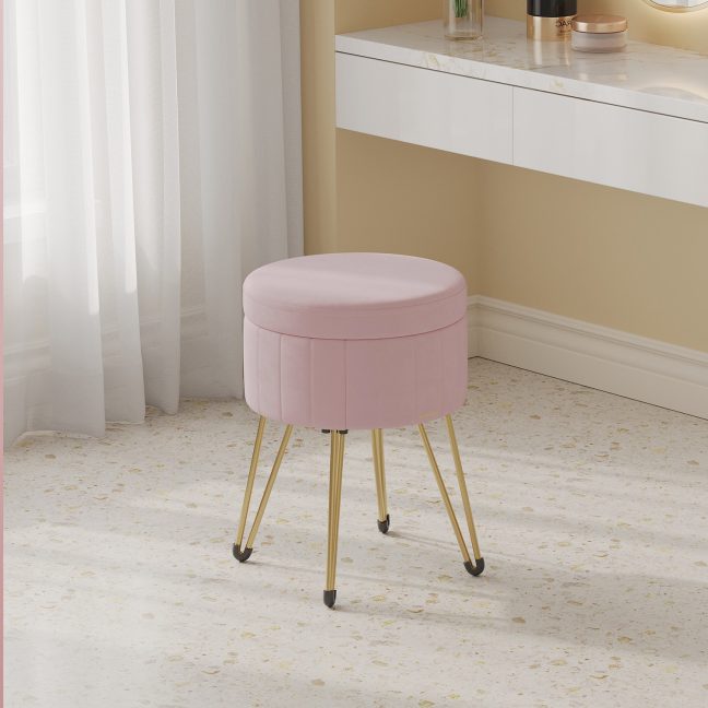 Ümmargune taburet Roosa