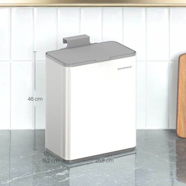 Rippuv Prügikast 8 L 25.8x15.2x32 cm Valge