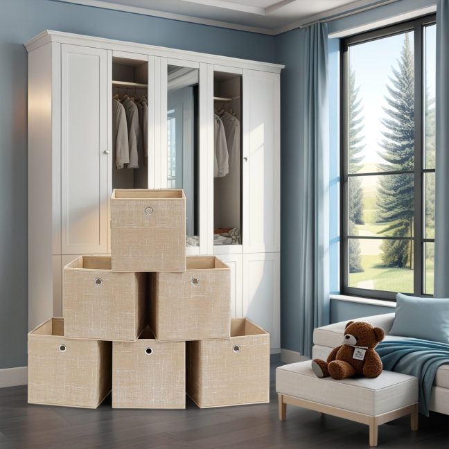 Hoiukorv 6 tk 30 x 30 x 30 cm liivakarva beež