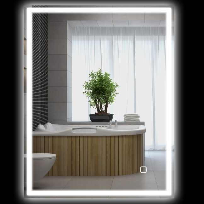 Vannitoapeegel Led 90x70 cm hõbedane